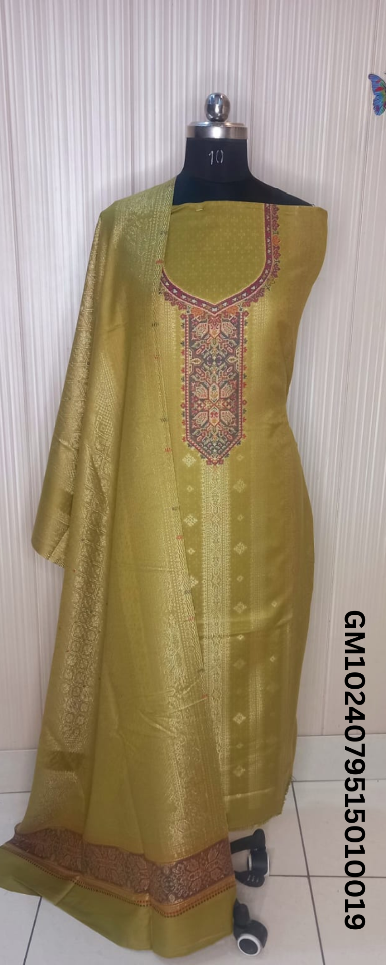 Royal olive green Woven Kani Suit SHAGUFTA-2 0003